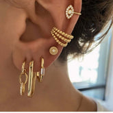 Tata Gold Plated Hoop Earrings - Elevate Your Style, Earrings, $ 50.95, A Moment Of Now™